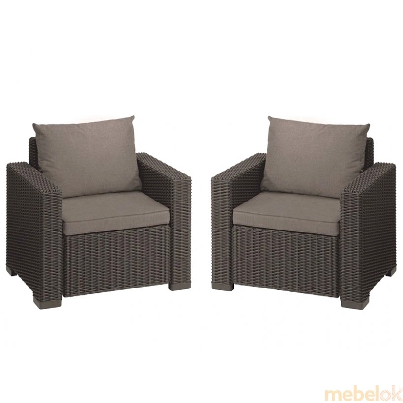 Комплект садовой мебели Сalifornia два кресла Duo серый