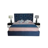 Ліжко 1,8 Кристал з підйомним механізмом, сіро-синій