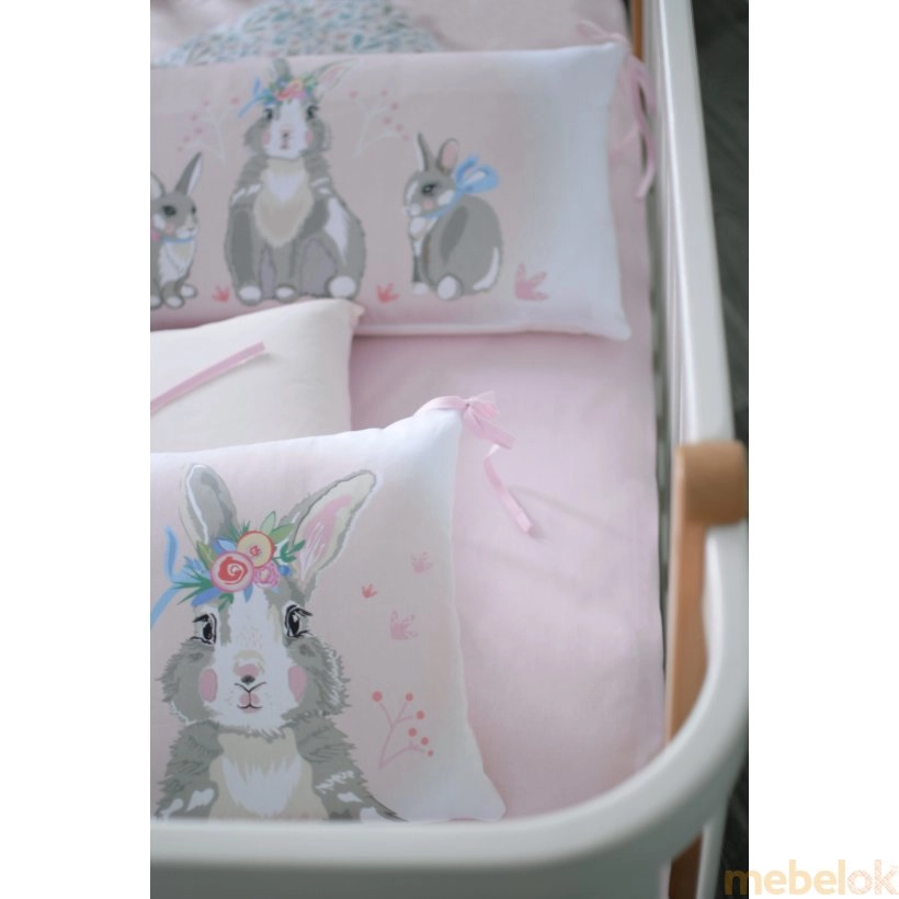 Комплект постільної білизни Summer Bunny pink New 6 одиниць з іншого ракурсу