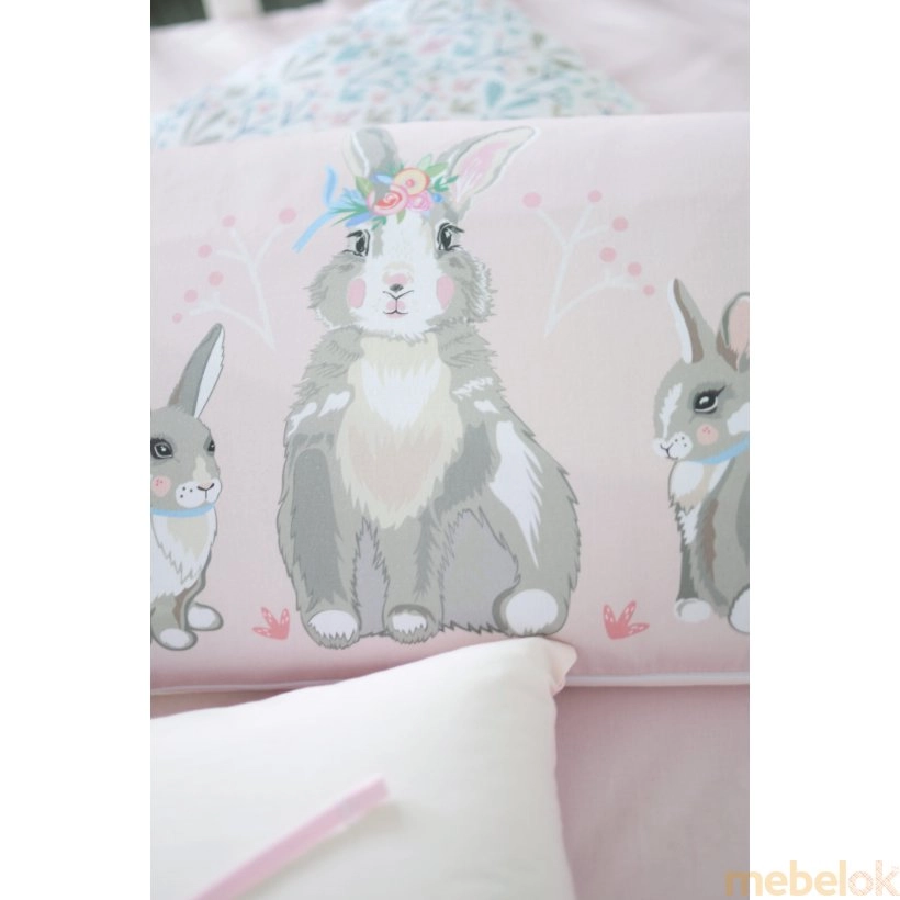 текстиль з виглядом в обстановці (Комплект постільної білизни Summer Bunny pink New 6 одиниць)