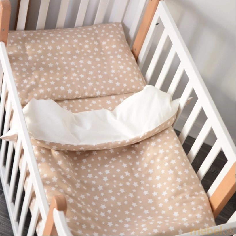 Детский сменный комплект постельного белья Flannel stars beige new 3 единицы