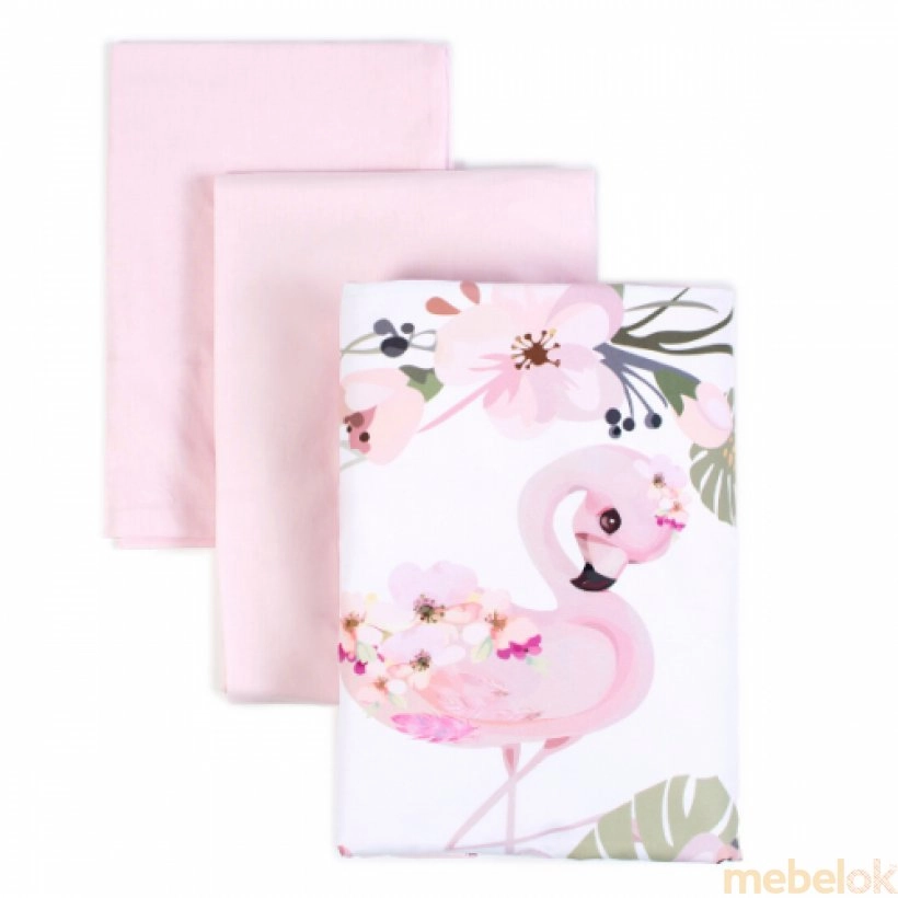 Дитячий комплект комплект постільної білизни Flamingo pink 3 одиниці