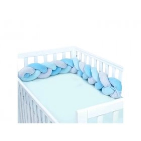 Защитный бампер-коса в детскую кроватку Blue Grey 120x15