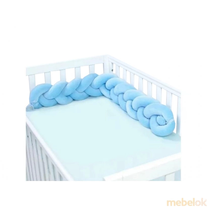 Захисний бампер-коса в дитяче ліжечко Blue Medium 120x15