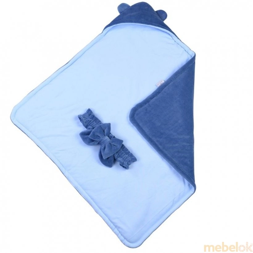 Конверт-одеяло Velour deep blue 80х80 с капюшоном от фабрики Верес (Veres)