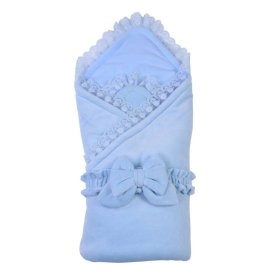 Конверт-одеяло Velour lace blue 80х80
