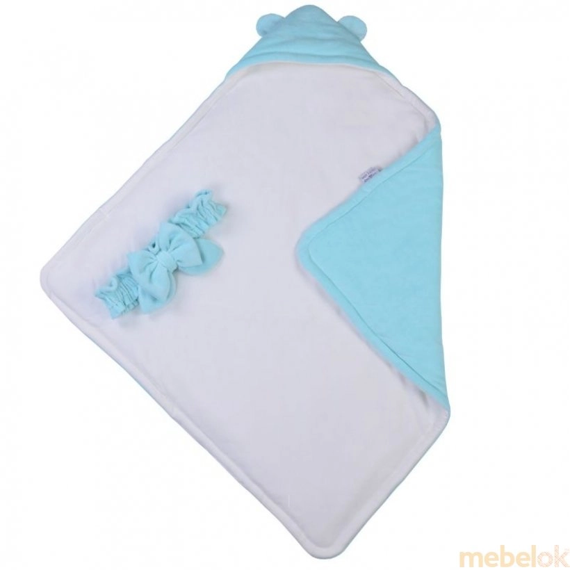 Конверт-одеяло Velour mint 80х80 с капюшоном от фабрики Верес (Veres)