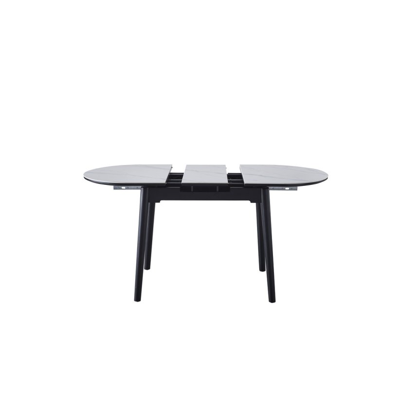 Керамічний стіл TM-85 білий мармур, чорний з іншого ракурсу