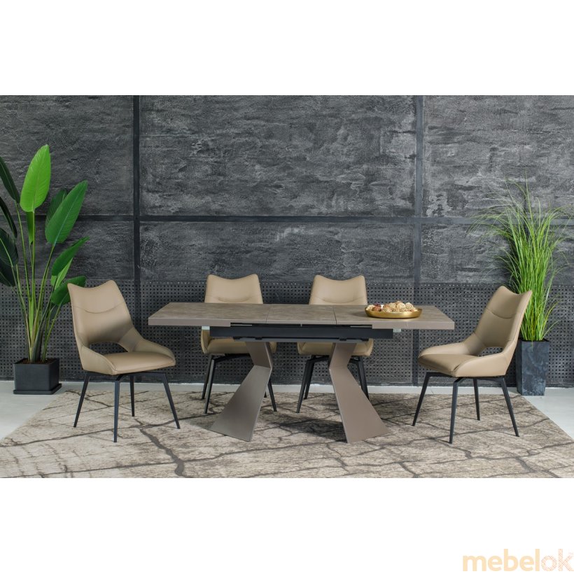 Стол керамический TML-845 гриджио латте от фабрики Vetro Mebel (Ветро мебель)