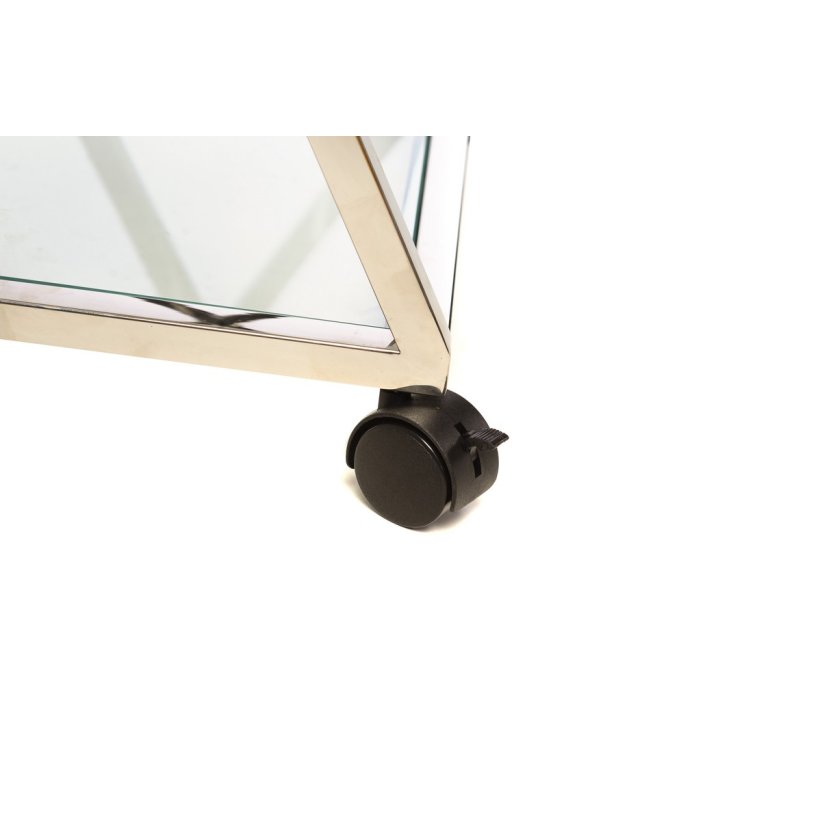 (Сервірувальний стіл K-01 прозорий + срібло) Vetro Mebel (Ветро мебель)