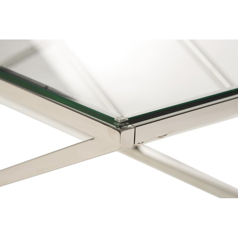 стол с видом в обстановке (Журнальный стол CD-1 прозрачный + серебро)