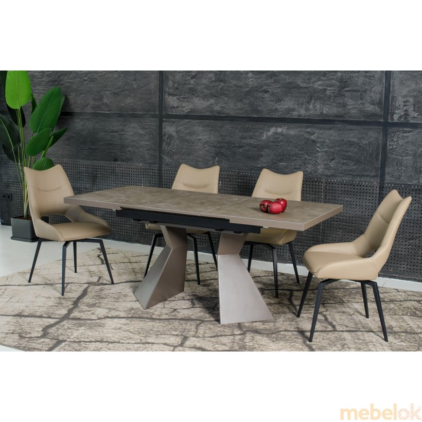 стіл з виглядом в обстановці (Стіл керамічний TML-845 гриджіо латте)