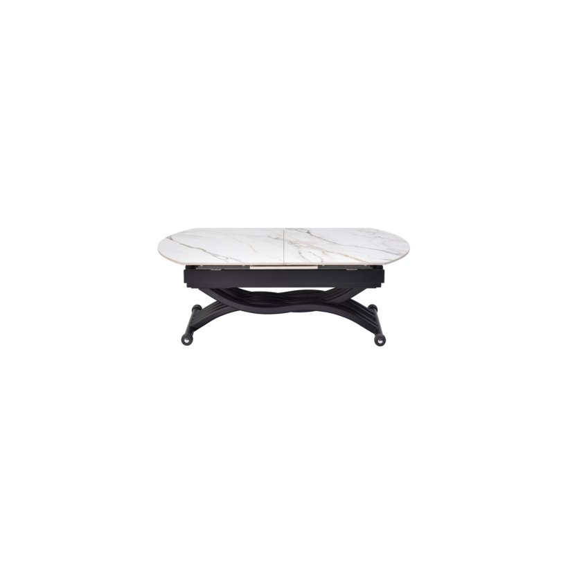 стіл з виглядом в обстановці (Стіл керамічний Карло TMT-100 каса голд, чорний)