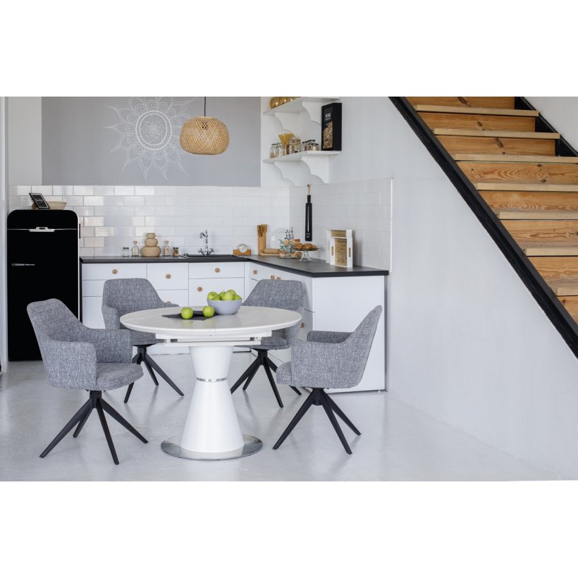 (Керамічний стіл TML-851 білий мармур) Vetro Mebel (Ветро мебель)