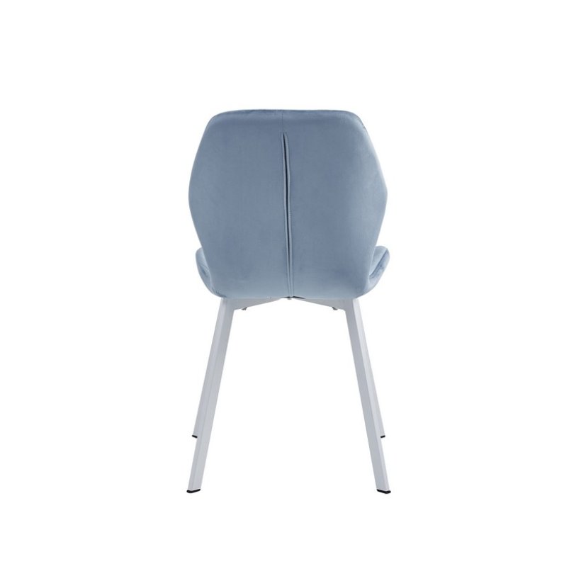 стілець з виглядом в обстановці (Стілець N-54 блакитний топаз велюр, білий)
