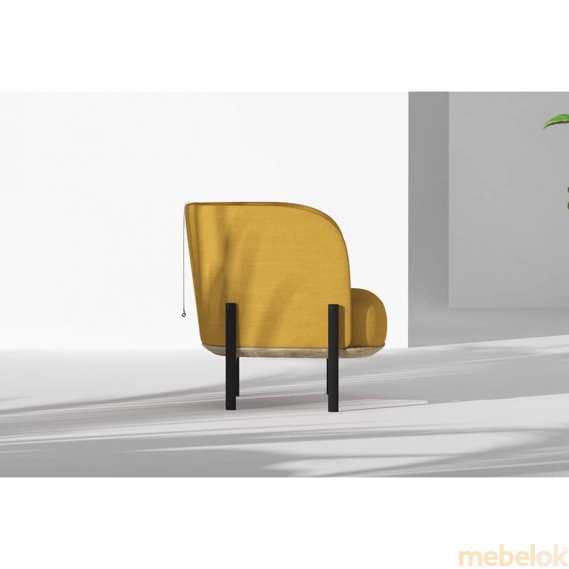 мягкое кресло с видом в обстановке (Кресло Royal Sun Желтый)