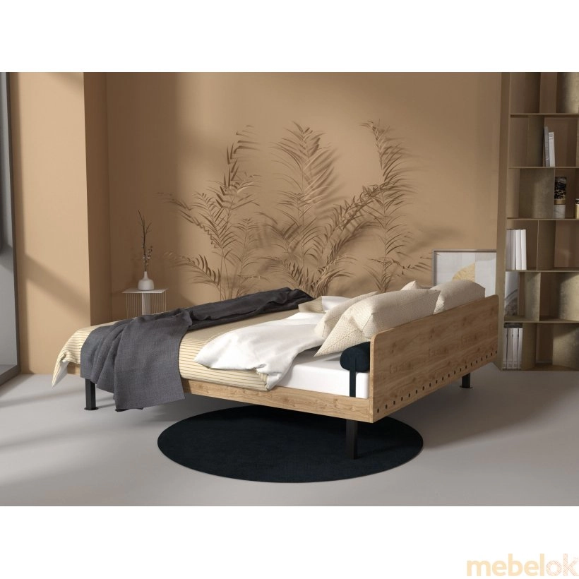 ліжко з виглядом в обстановці (Ліжко Renee 160x200 Дуб Клондайк)