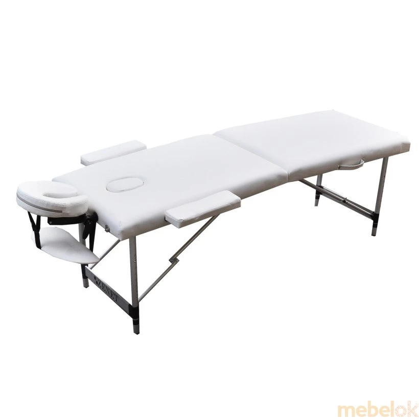 Масажний стіл переносний ZET-1044 WHITE розмір L (195x70x61)