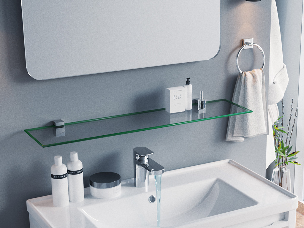 Полка для ванной – выбор материала и стильное сочетание с аксессуарами (106 фото-идей)