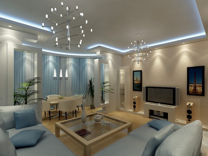 Освещение и электрокоммуникации в интерьере гостиной предложение от Интернет-магазина МебельОК