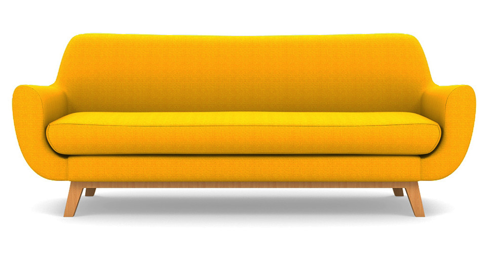 Желтый диван с нестандартным механизмом