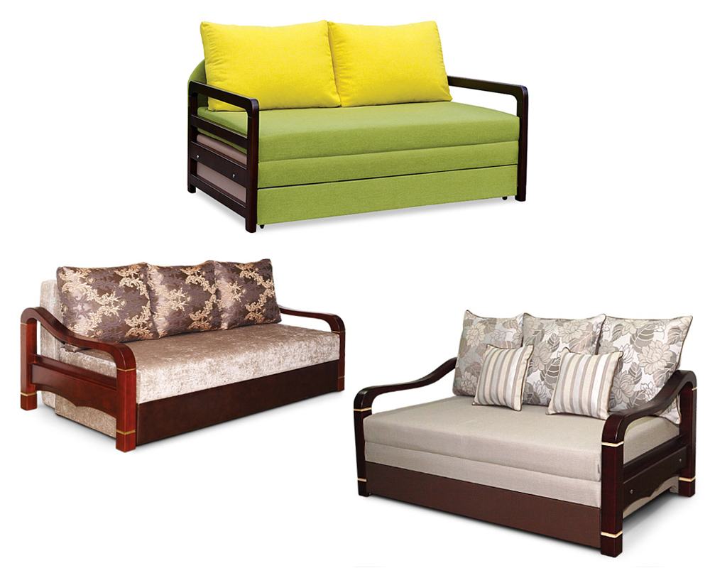 Диваны с деревянными подлокотниками: цены, купить мягкий диван-кровать сподлокотниками из дерева в магазине МебельОК