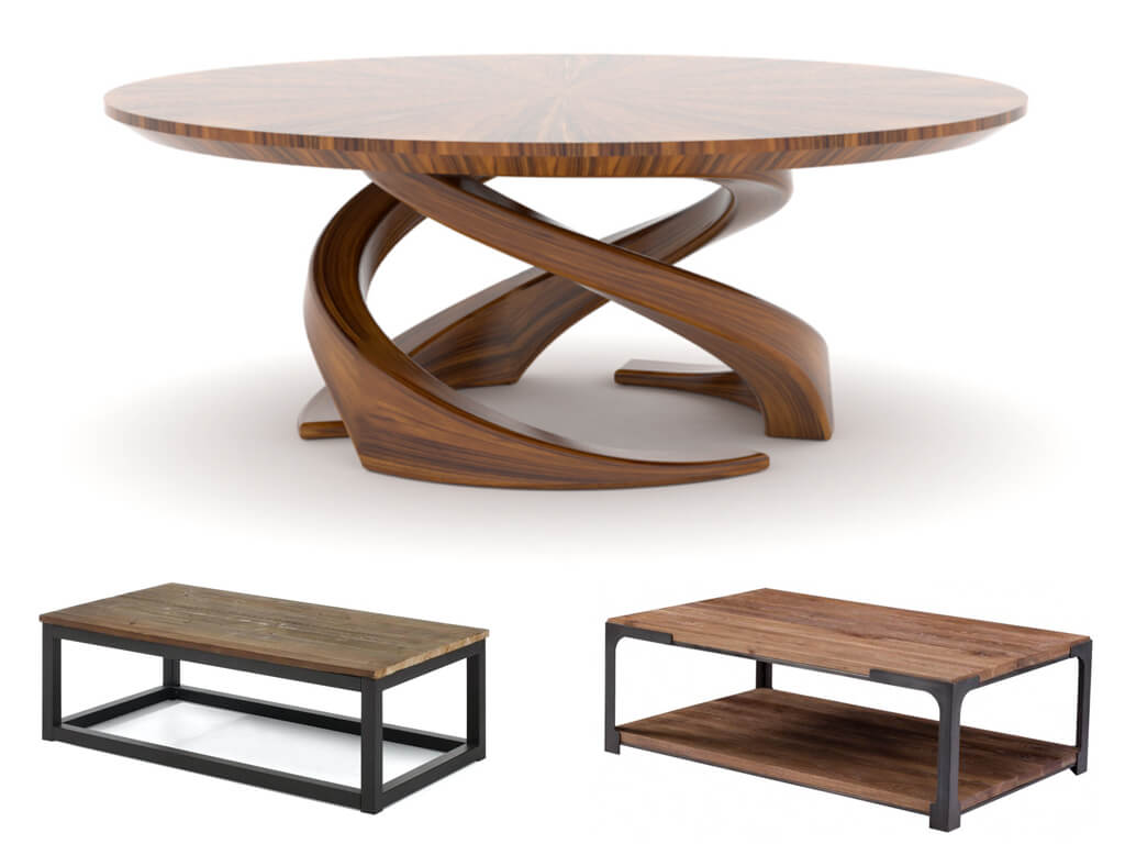 Кофейный столик с столешницей из дерева